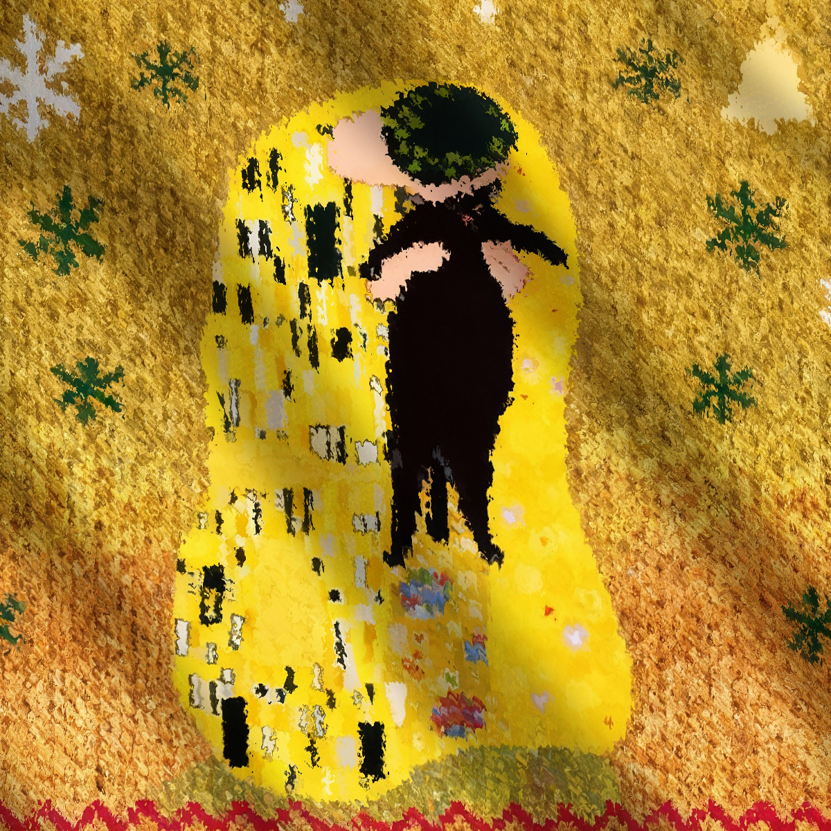 Black Cat In Golden Artwork Ugly Sweatshirt