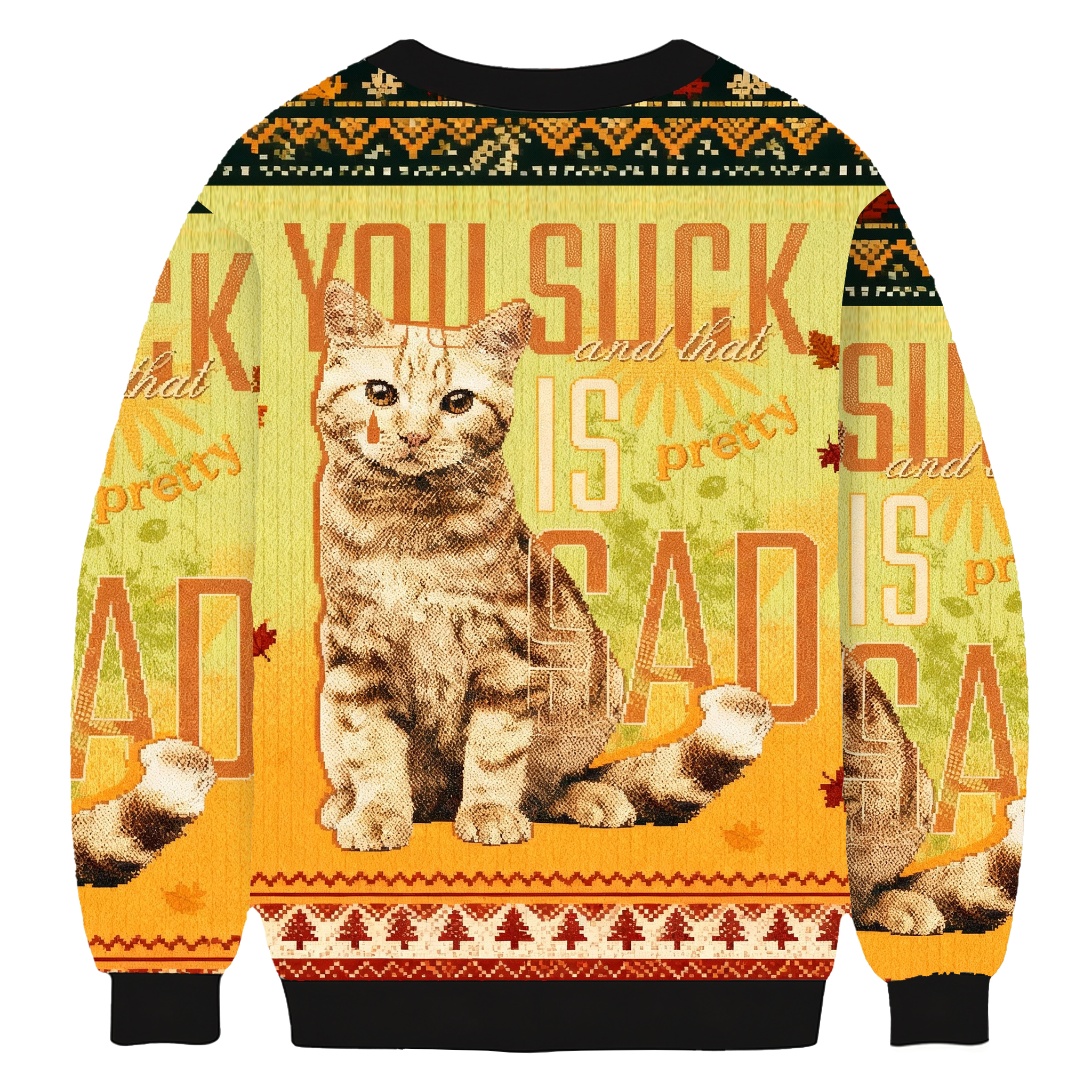 You Suck And That Is Pretty Sad Cat Ugly Sweatshirt
