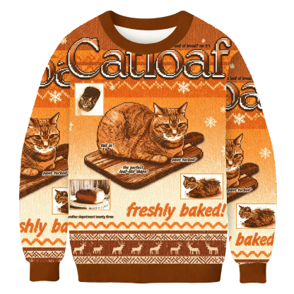 Freshly Baked Cat Loaf Ugly Sweatshirt