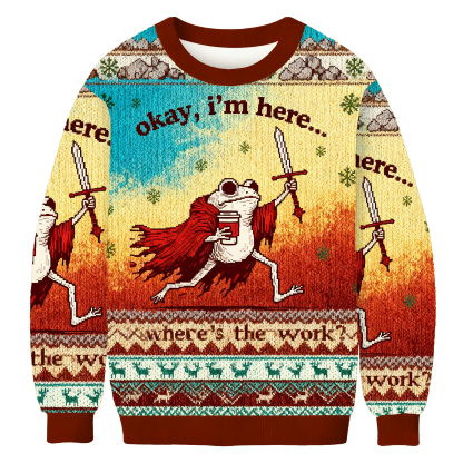 Funny Frog Worker Ugly Sweatshirt