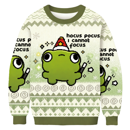 Hocus Pocus I Cannot Focus Funny Frog Ugly Sweatshirt