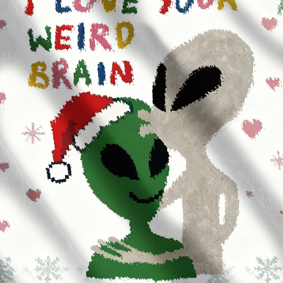 Funny Aliens With I Love Your Weird Brain Christmas Ugly Sweatshirt