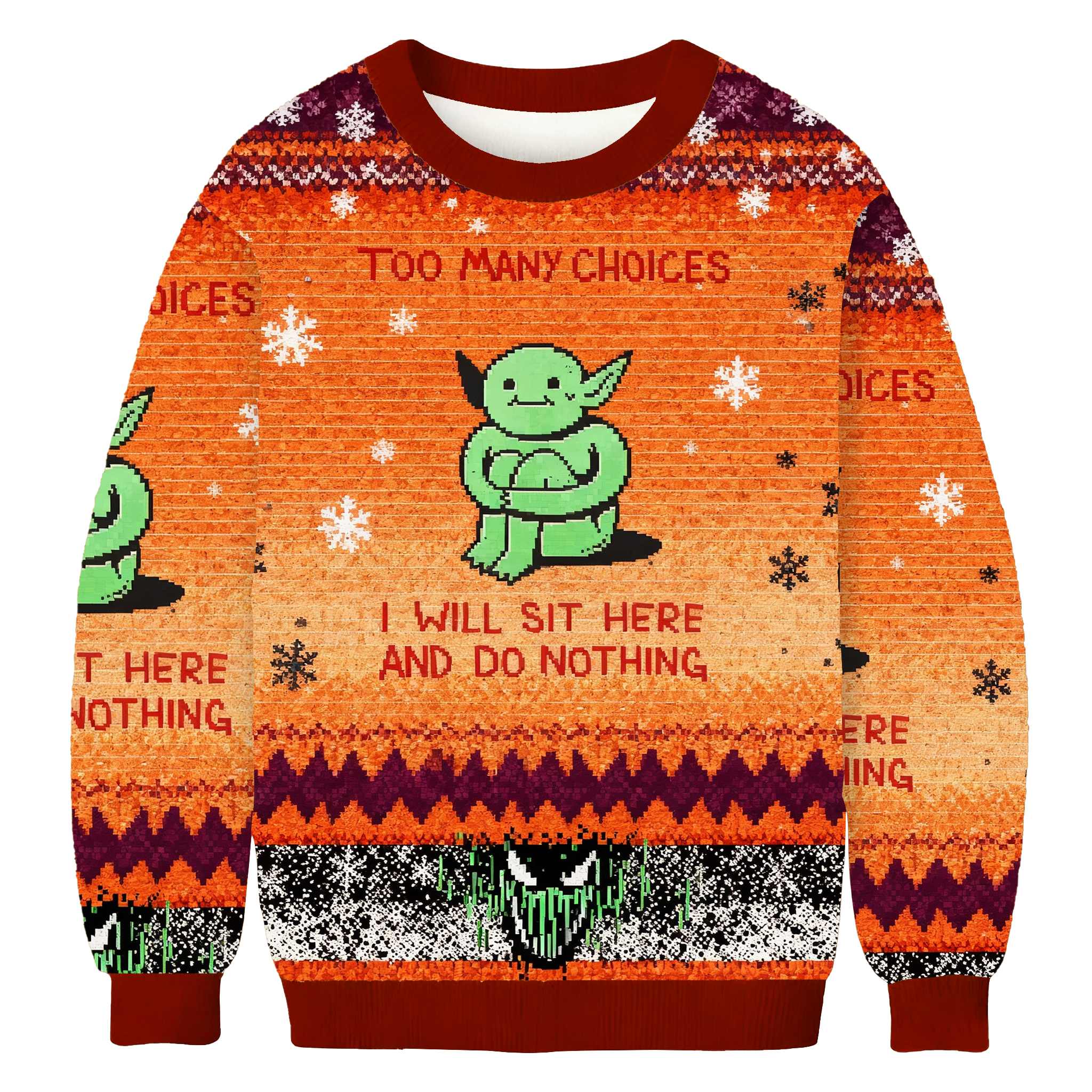 Goblin’s Choice Fatigue: “I’ll Just Sit Here” Ugly Sweatshirt