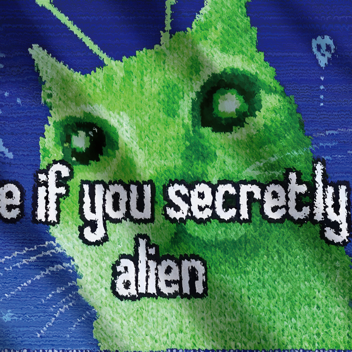 Save If You Secretly An Alien Cat Meme Ugly Sweatshirt