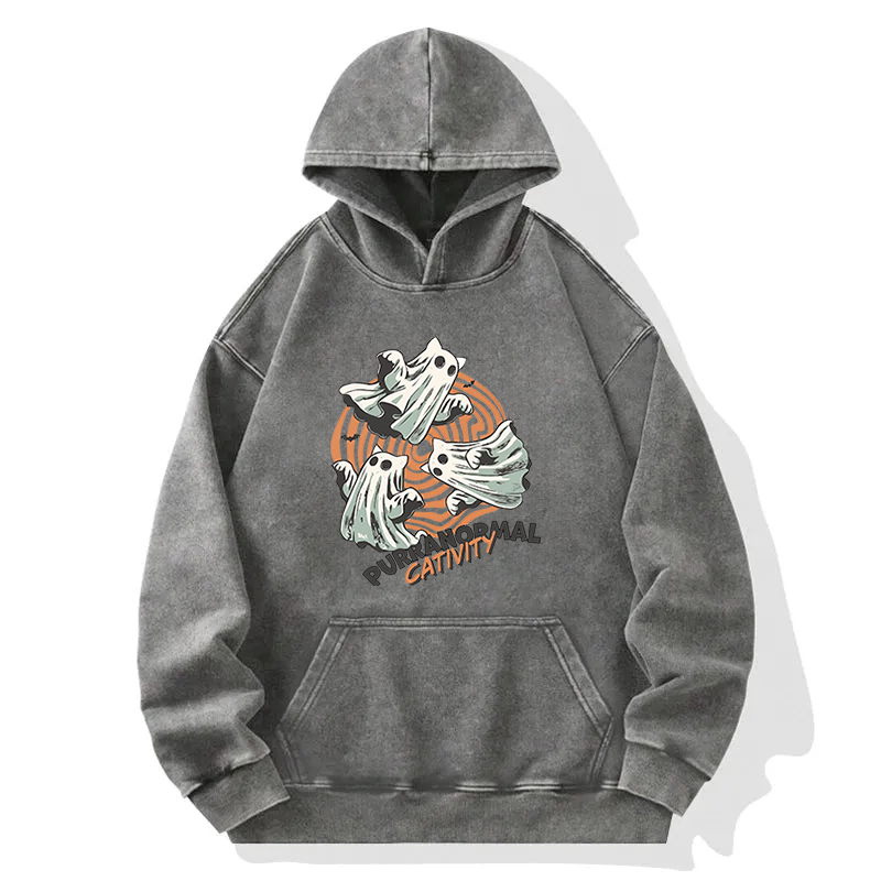 Halloween Purranormal Cativity Washed Hoodie