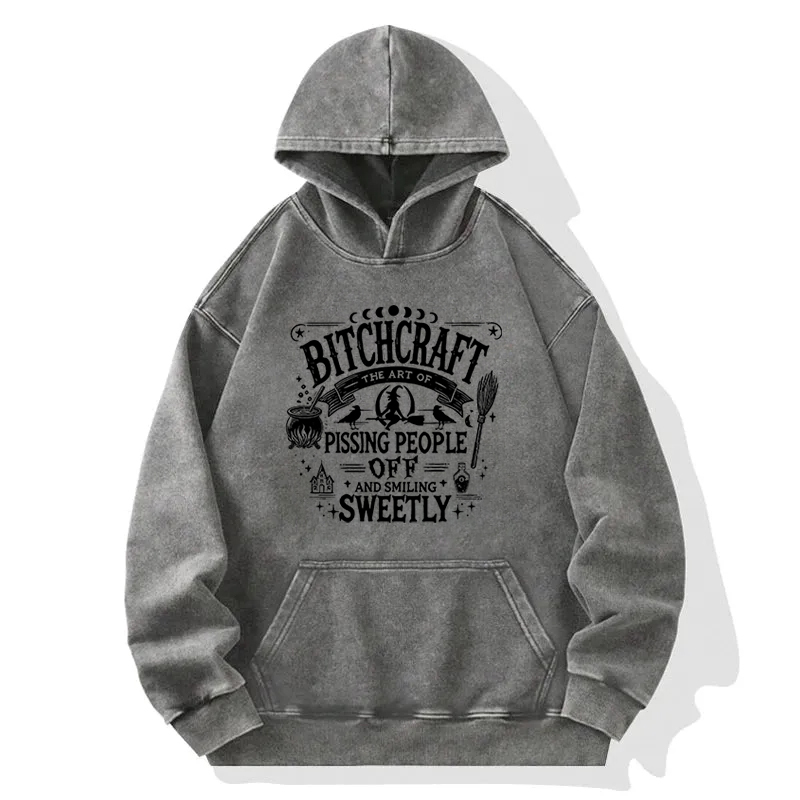 Halloween Bitchcraft Washed Hoodie