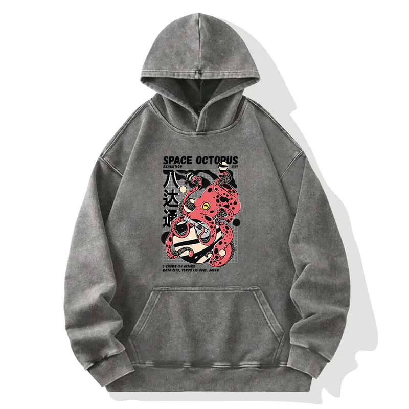 Space Octpus Exhibition Washed Hoodie