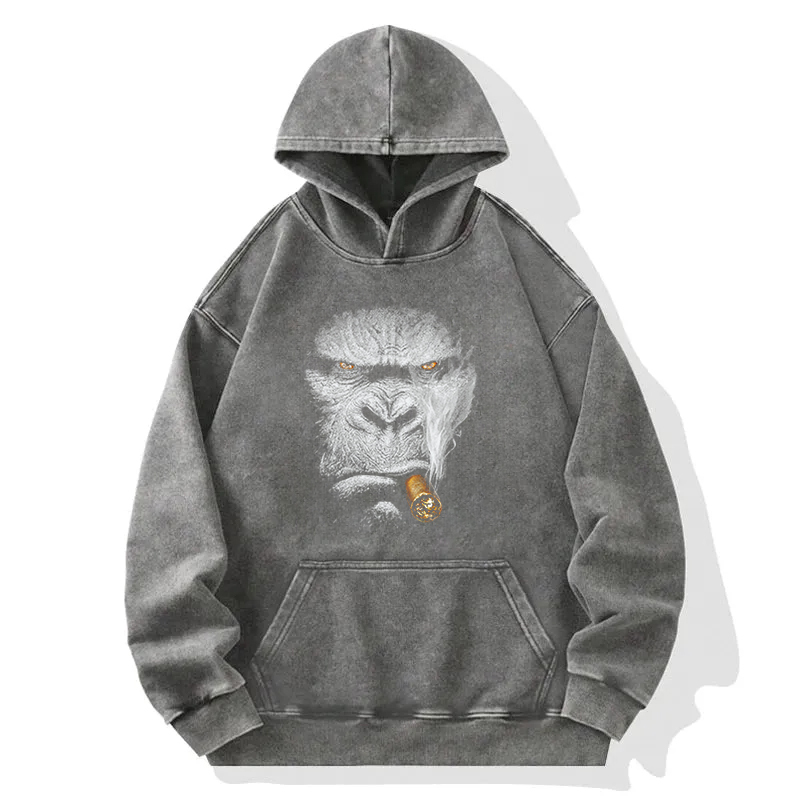Smoking Gorilla Washed Hoodie