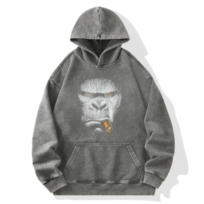 Smoking Gorilla Washed Hoodie