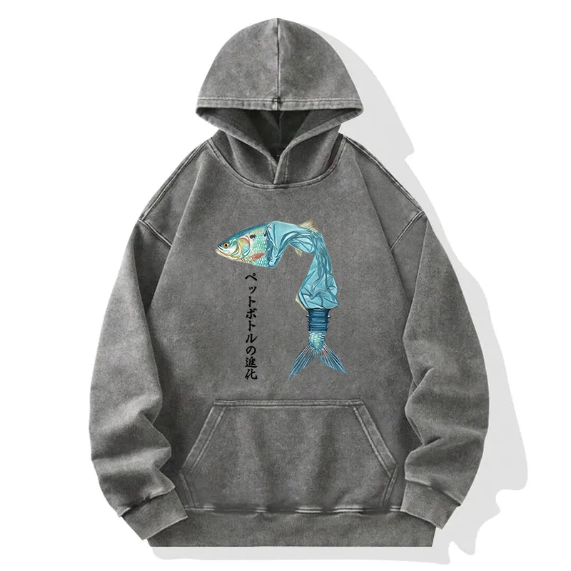 The Evolution Of Plastic Bottles Washed Hoodie