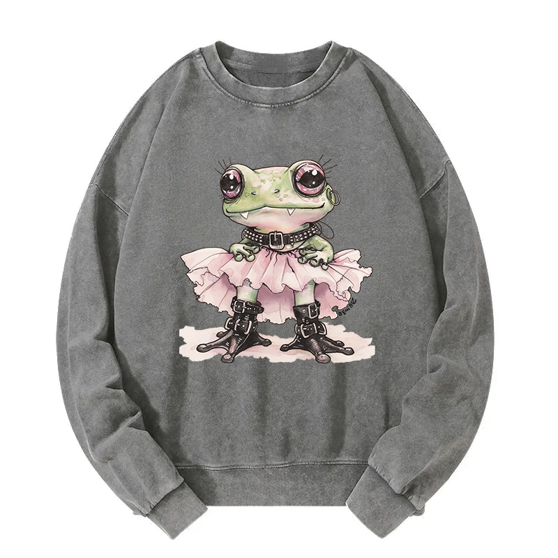 The Rebel Frog Princess Washed Sweatshirt