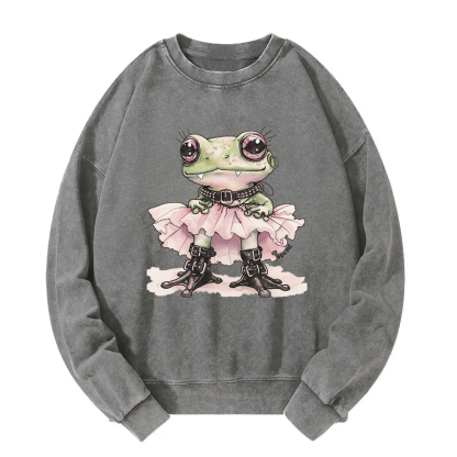 The Rebel Frog Princess Washed Sweatshirt