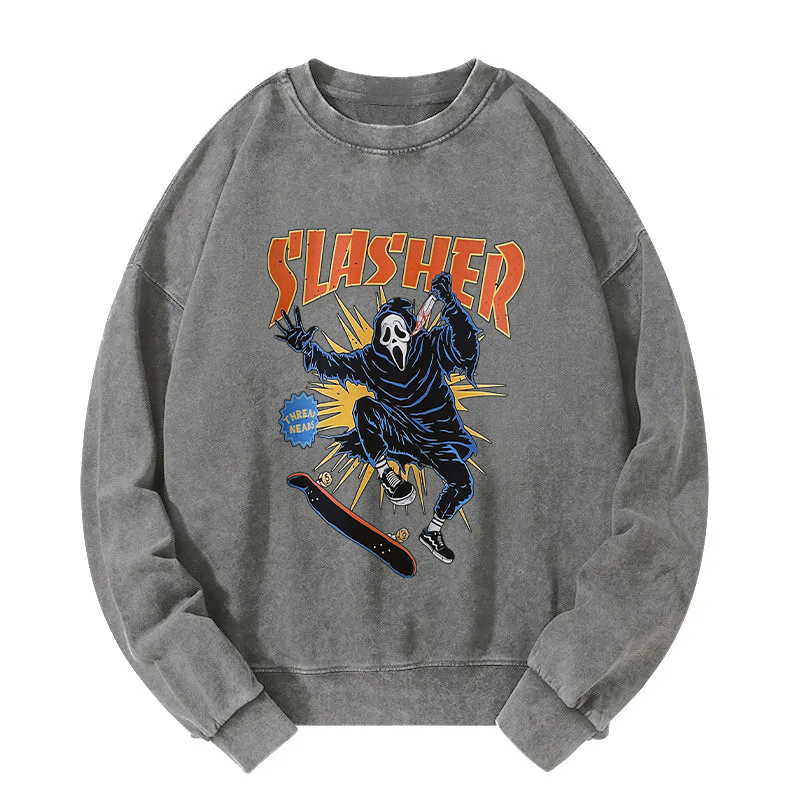 Slasher Skateboard Washed Sweatshirt