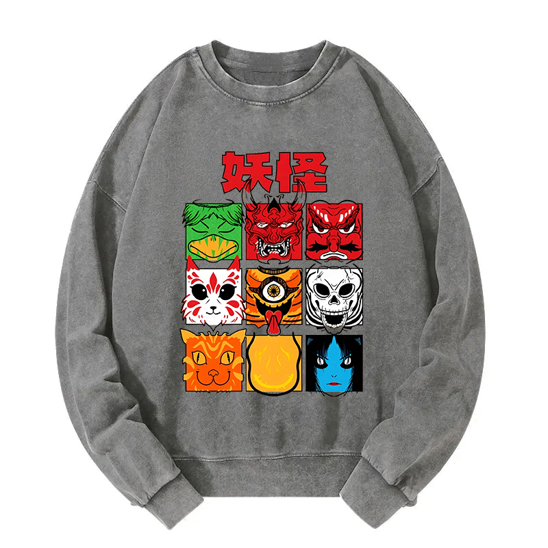 Japanese Yokai Washed Sweatshirt