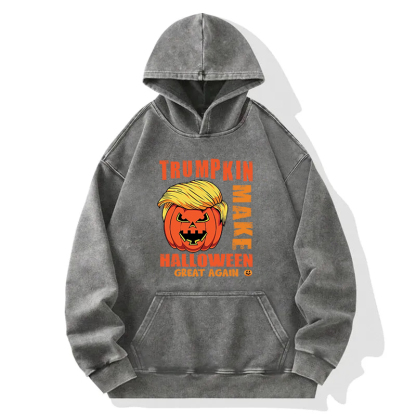 Funny Trumpkin Halloween Washed Hoodie