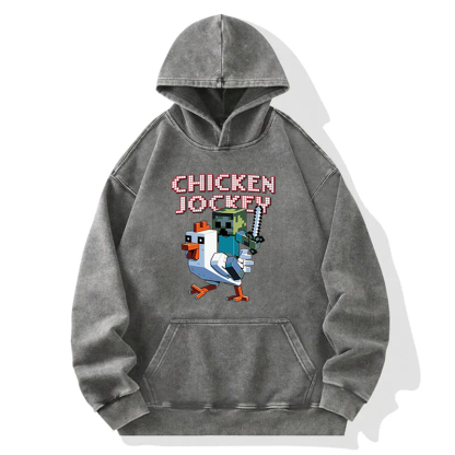 Chicken Jockey Game Washed Hoodie