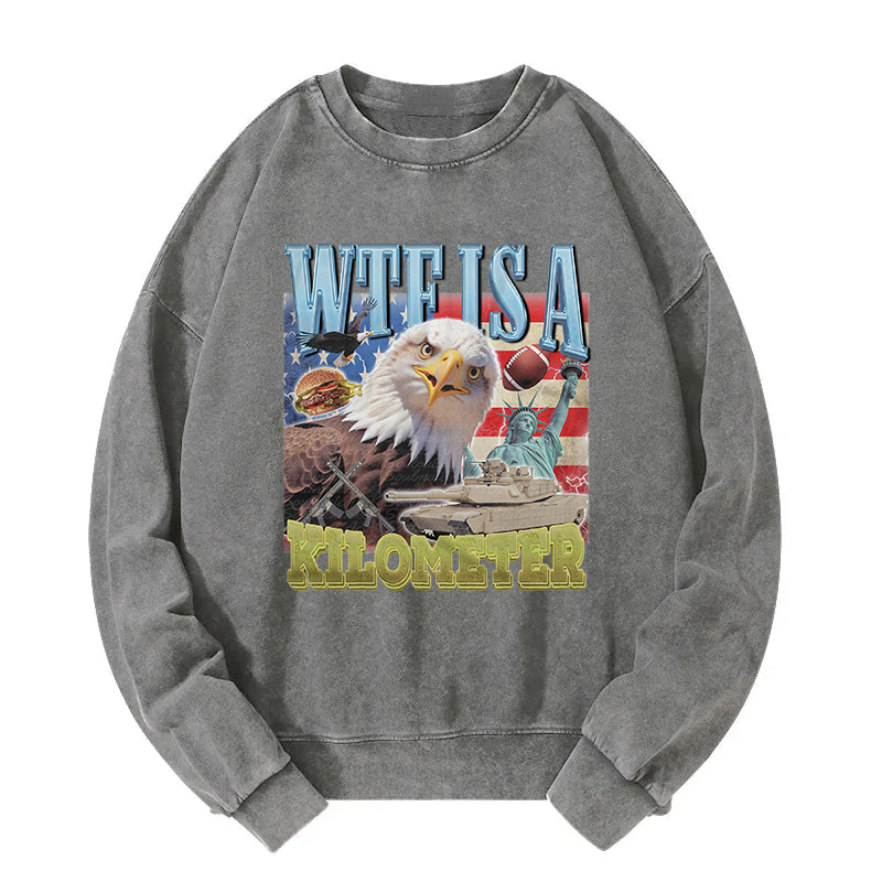 Funny Eagle Meme Washed Sweatshirt