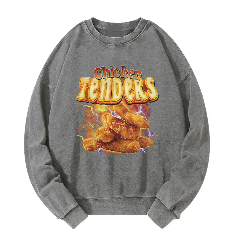 Chicken Tendies Food Lover Washed Sweatshirt