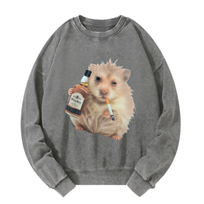 Smoking Rat Washed Sweatshirt