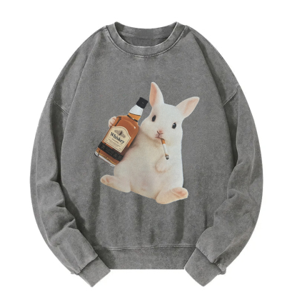 Smoking Rabbit Washed Sweatshirt