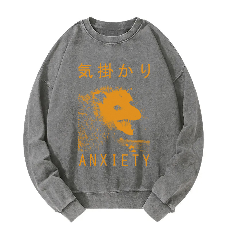 Anxiety Japanese Opossum Washed Sweatshirt