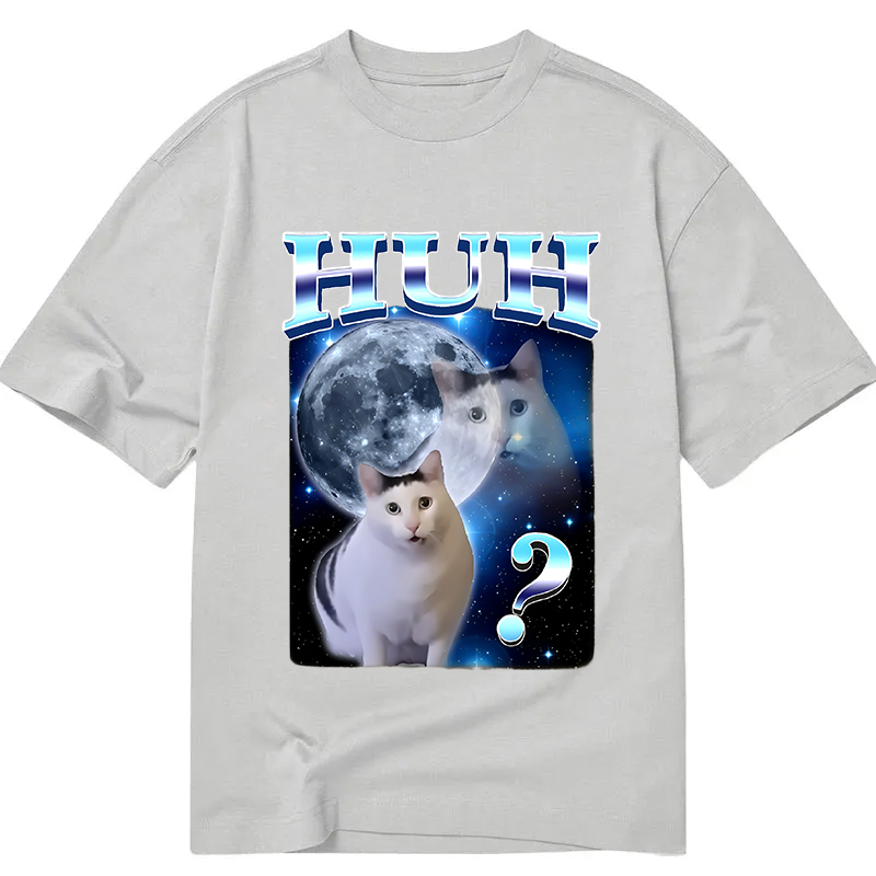 Huh Cat Funny Dank Meme Moon Classic T-Shirt
