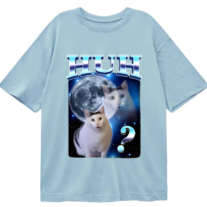 Huh Cat Funny Dank Meme Moon Classic T-Shirt