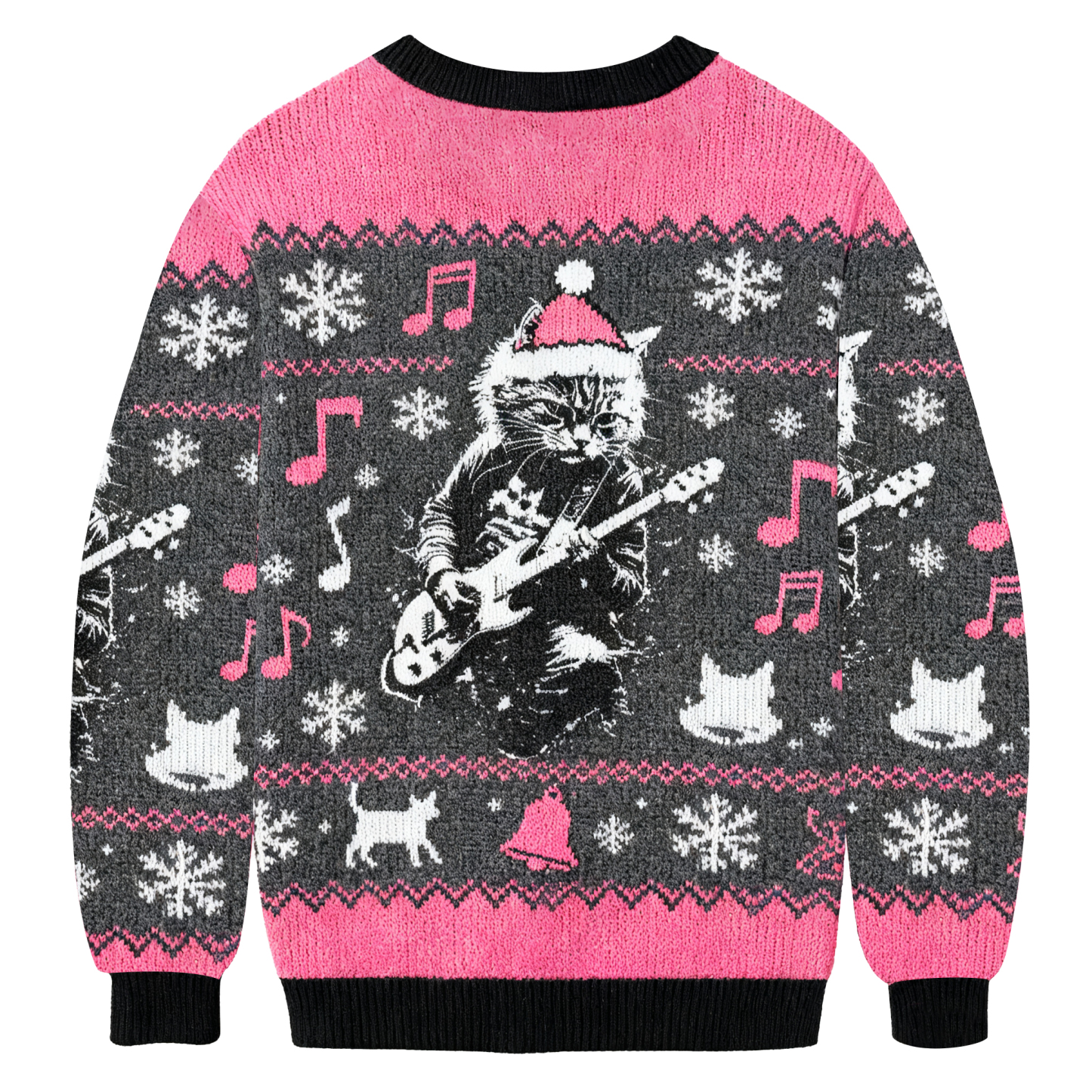 Funny Rock Cat Guitar Ugly Sweatshirt