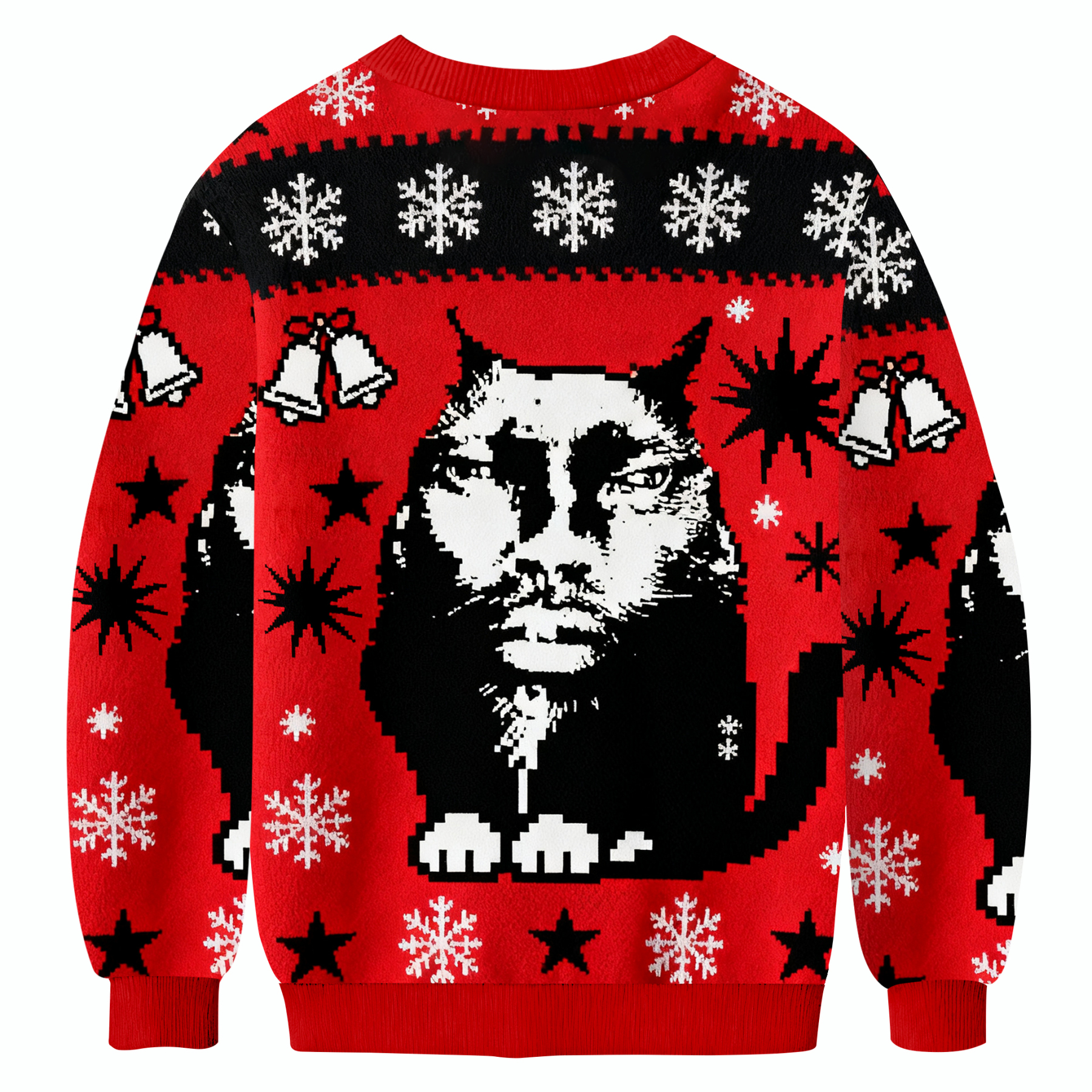 Cat-Man Hybrid Portrait Christmas Ugly Sweatshirt