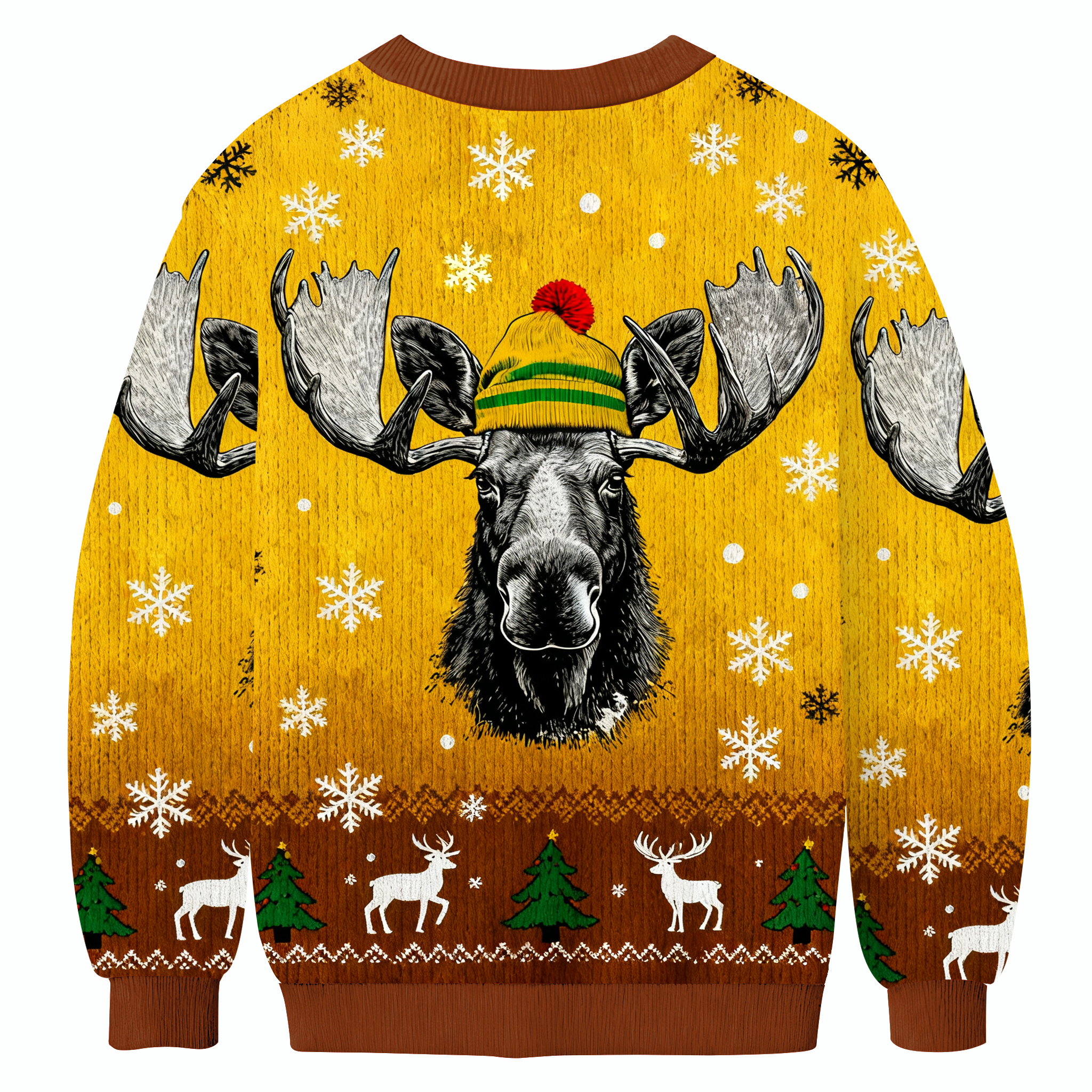 Bull Moose Wearing Beanie Ugly Sweatshirt