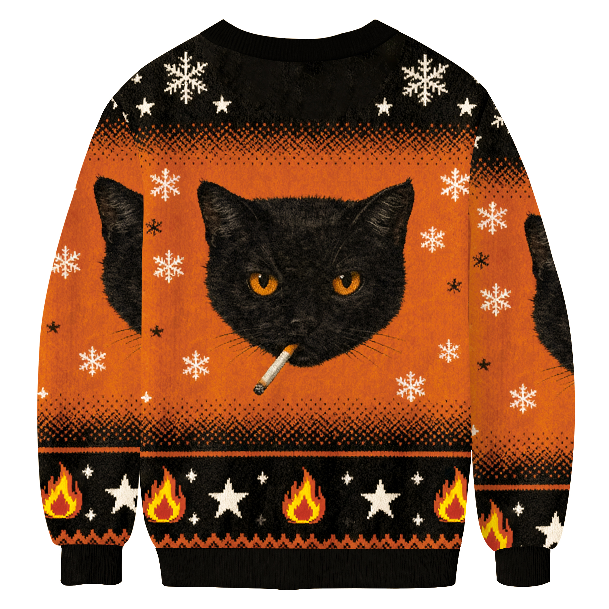 Smoking Cat Ugly Sweatshirt