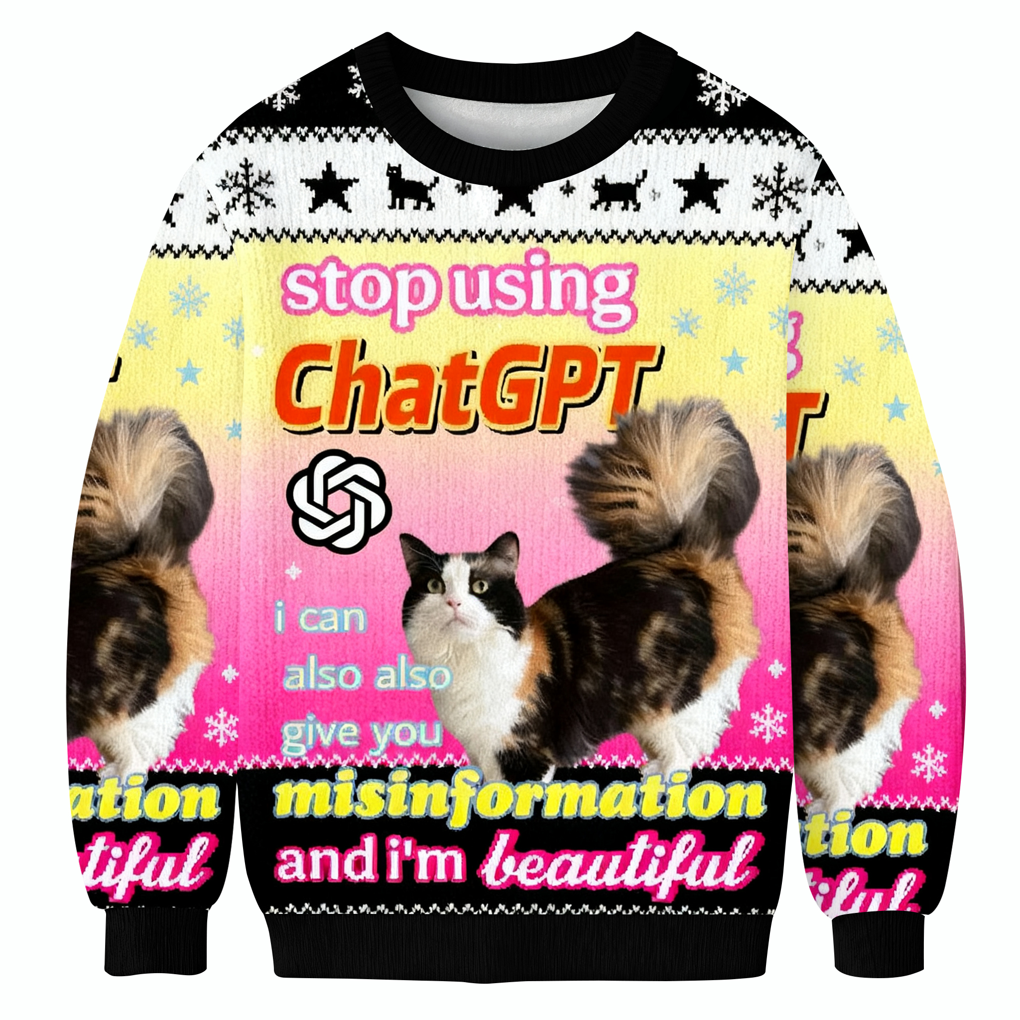 Stop Using ChatGPT Ugly Sweatshirt