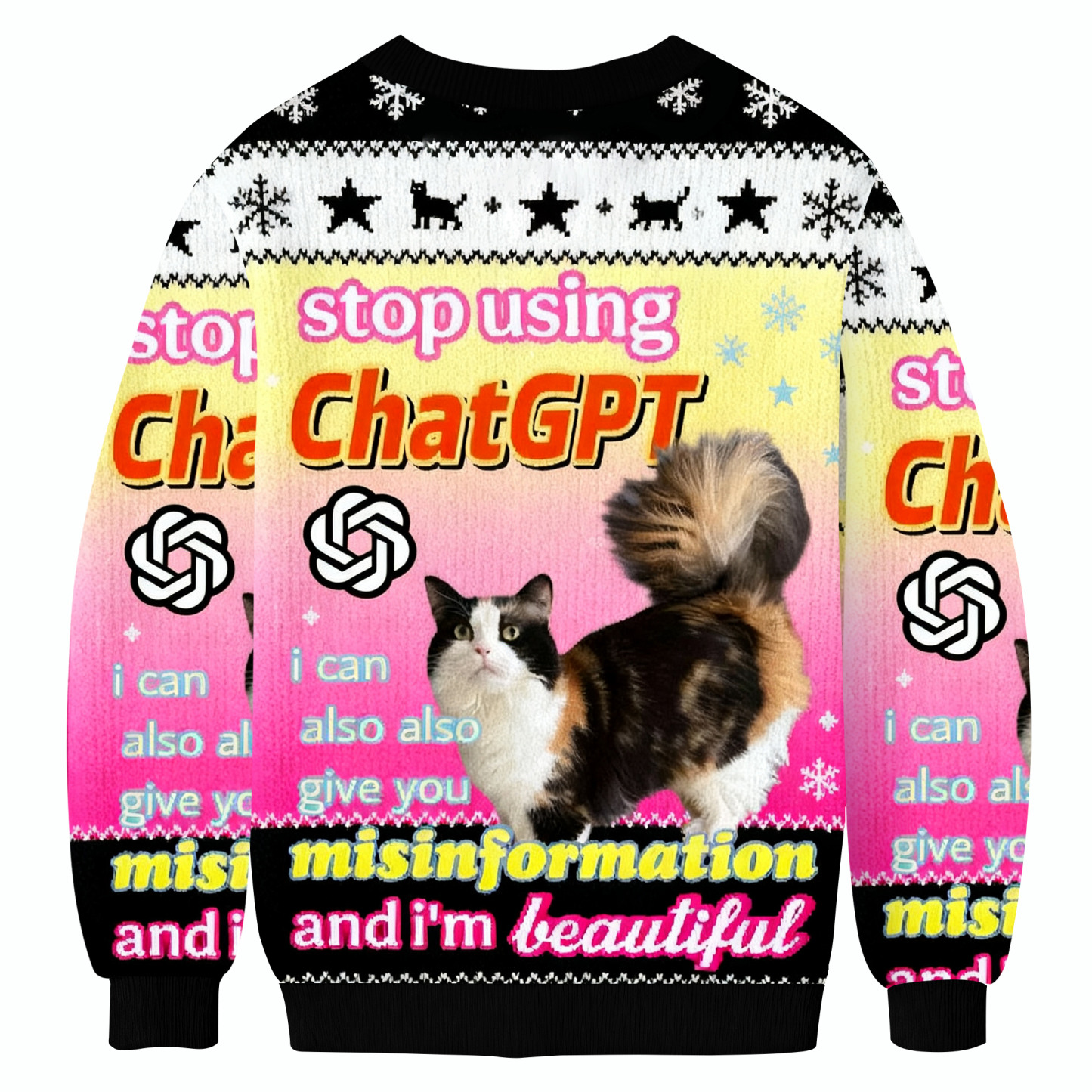 Stop Using ChatGPT Ugly Sweatshirt