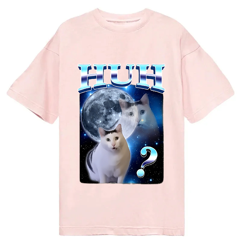 Huh Cat Funny Dank Meme Moon Classic T-Shirt
