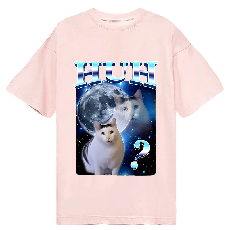 Huh Cat Funny Dank Meme Moon Classic T-Shirt