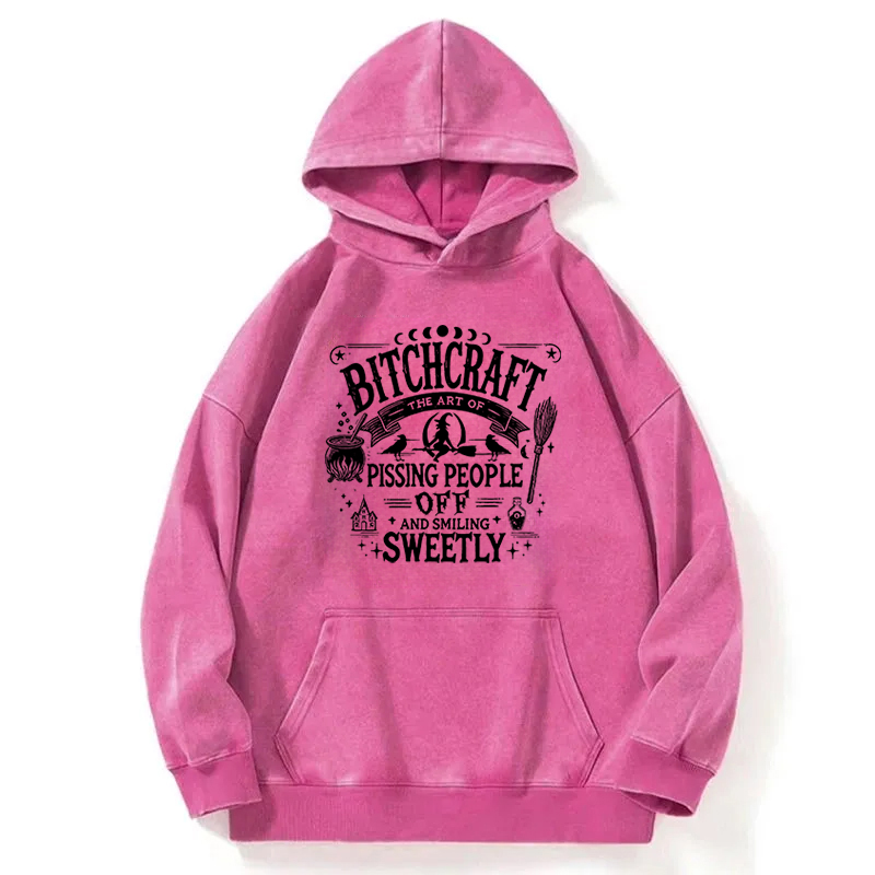 Halloween Bitchcraft Washed Hoodie