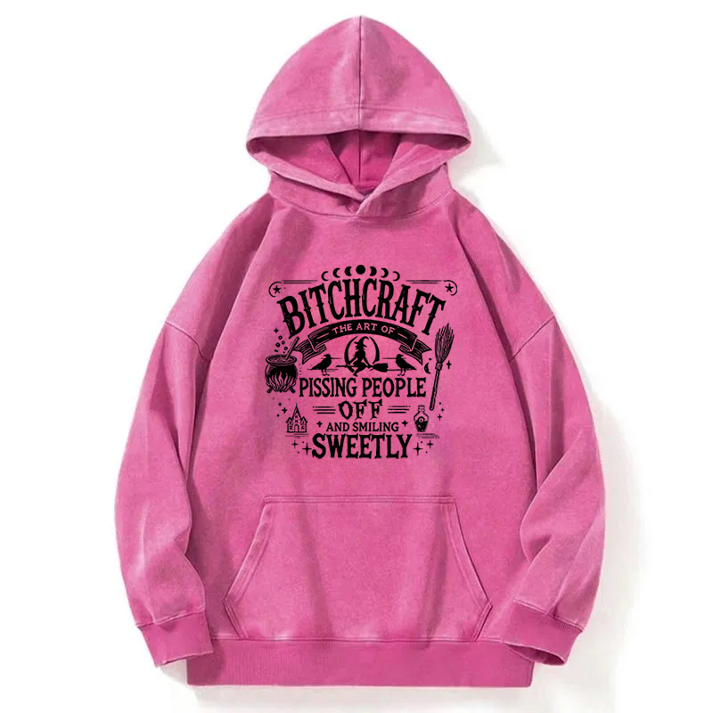 Halloween Bitchcraft Washed Hoodie