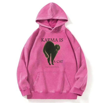 Karma Is A Cat Washed Hoodie