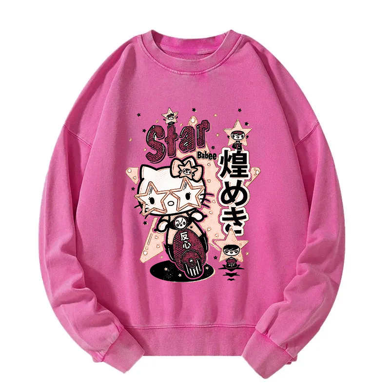 Rebellious Kitten Washed Sweatshirt