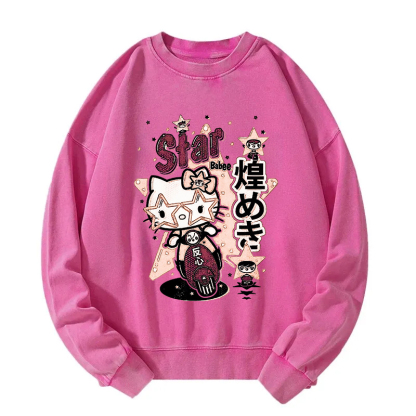 Rebellious Kitten Washed Sweatshirt