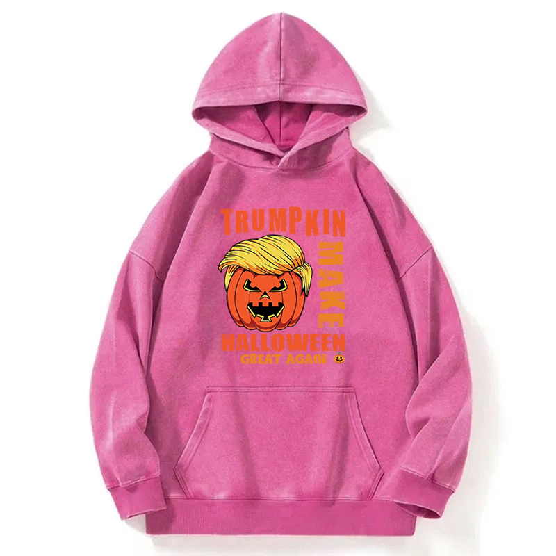 Funny Trumpkin Halloween Washed Hoodie