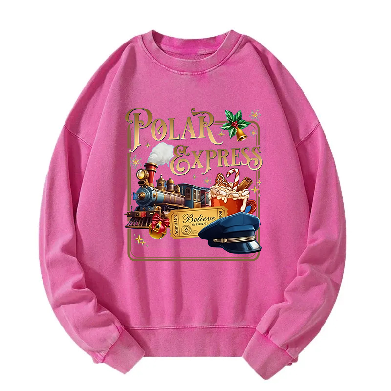 Admit One Believe Christmas Washed Sweatshirt