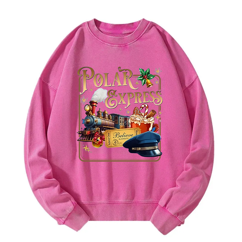 Admit One Believe Christmas Washed Sweatshirt