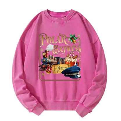 Admit One Believe Christmas Washed Sweatshirt