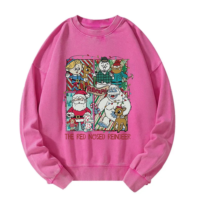 The Red Nosed Reindeer Christmas Washed Sweatshirt