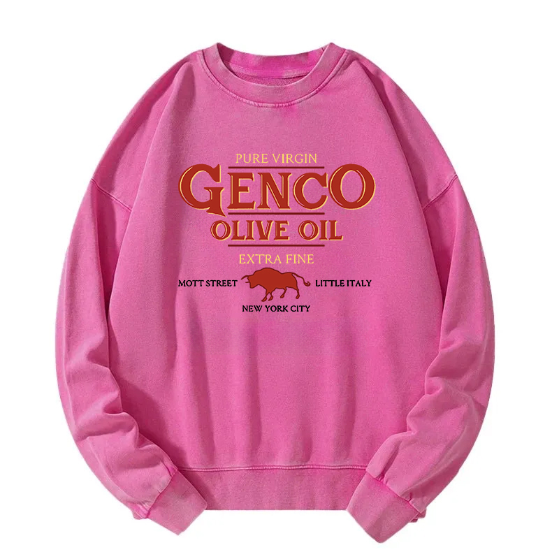 Genco Olive Oil Godfather Extra Virgin Retro Funny Meme Washed Sweatshirt