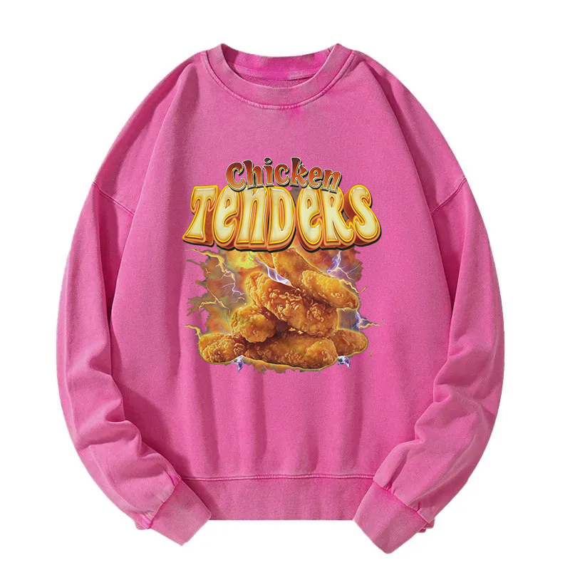 Chicken Tendies Food Lover Washed Sweatshirt