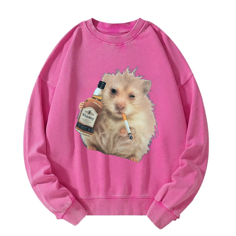 Smoking Rat Washed Sweatshirt
