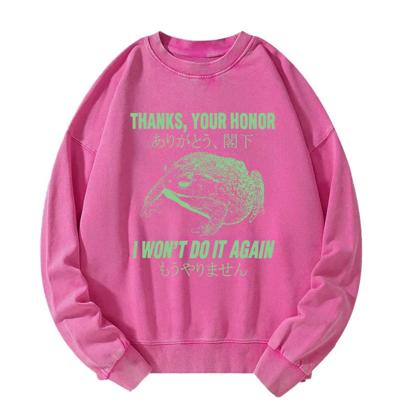 I Won't Do It Again Frog Washed Sweatshirt