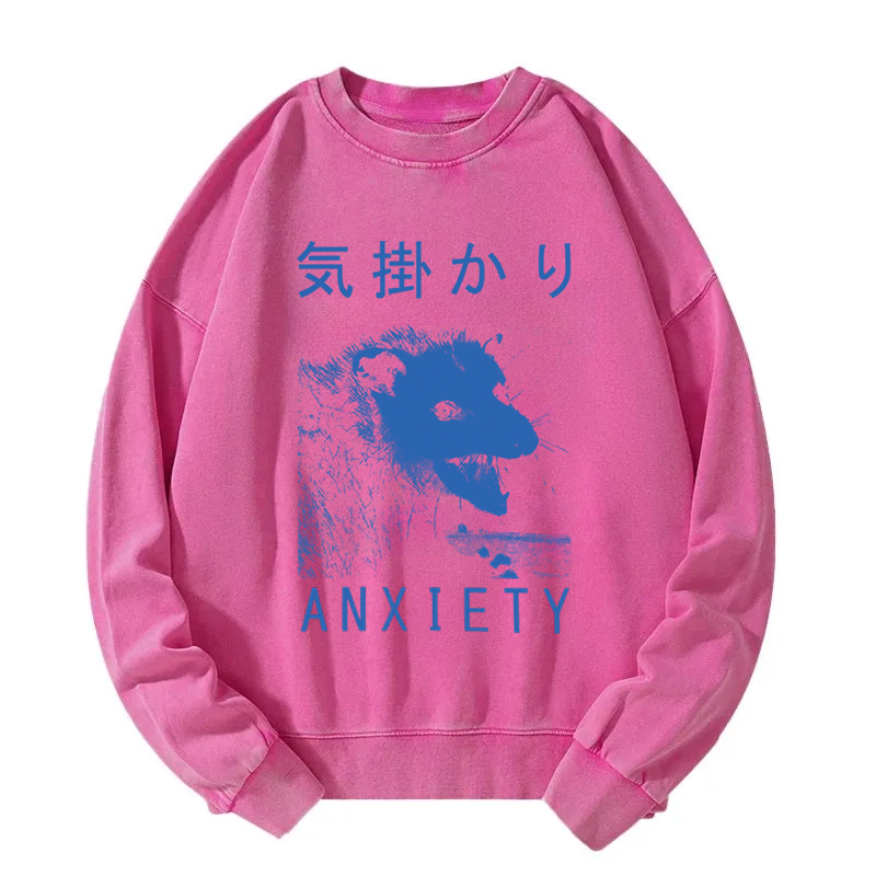 Anxiety Japanese Opossum Washed Sweatshirt